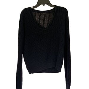 Brandy Melville Navy V-Neck Sweater